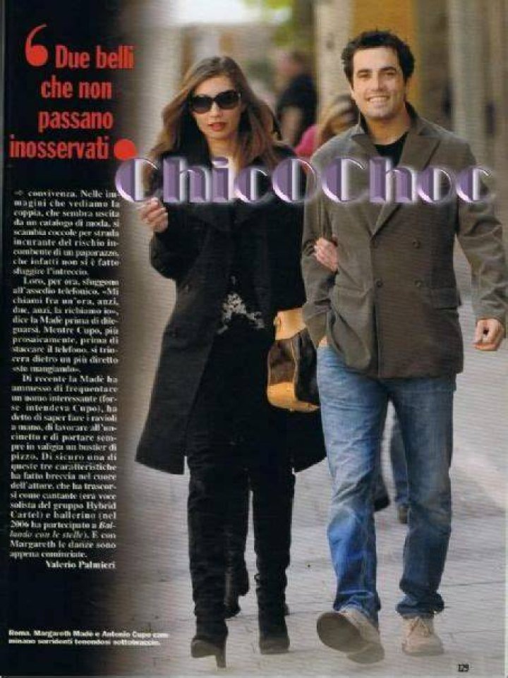 Margareth Mad&egrave;, Antonio Cupo's Girlfriend